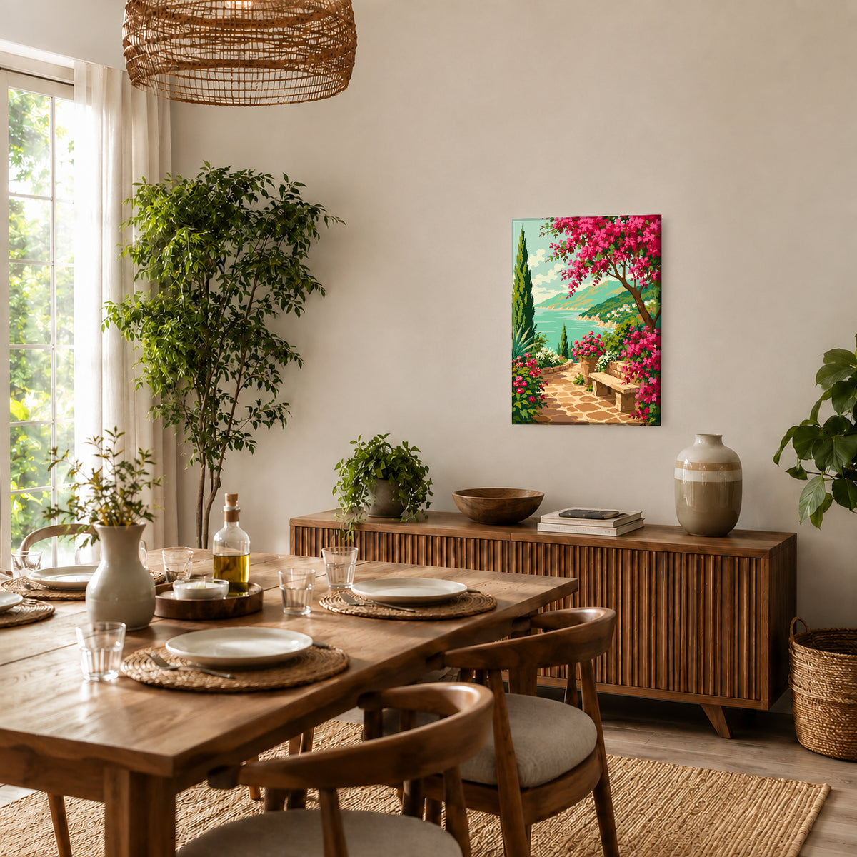 Kit para pintar por números - Paisaje Mediterraneo