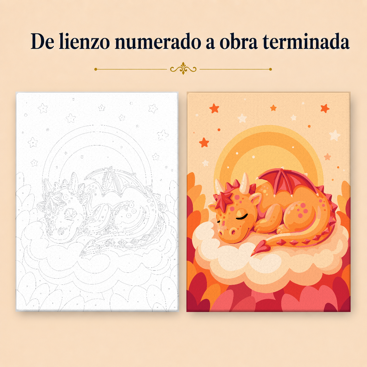 Kit de Lienzo para pintar por números - Dragón Animado