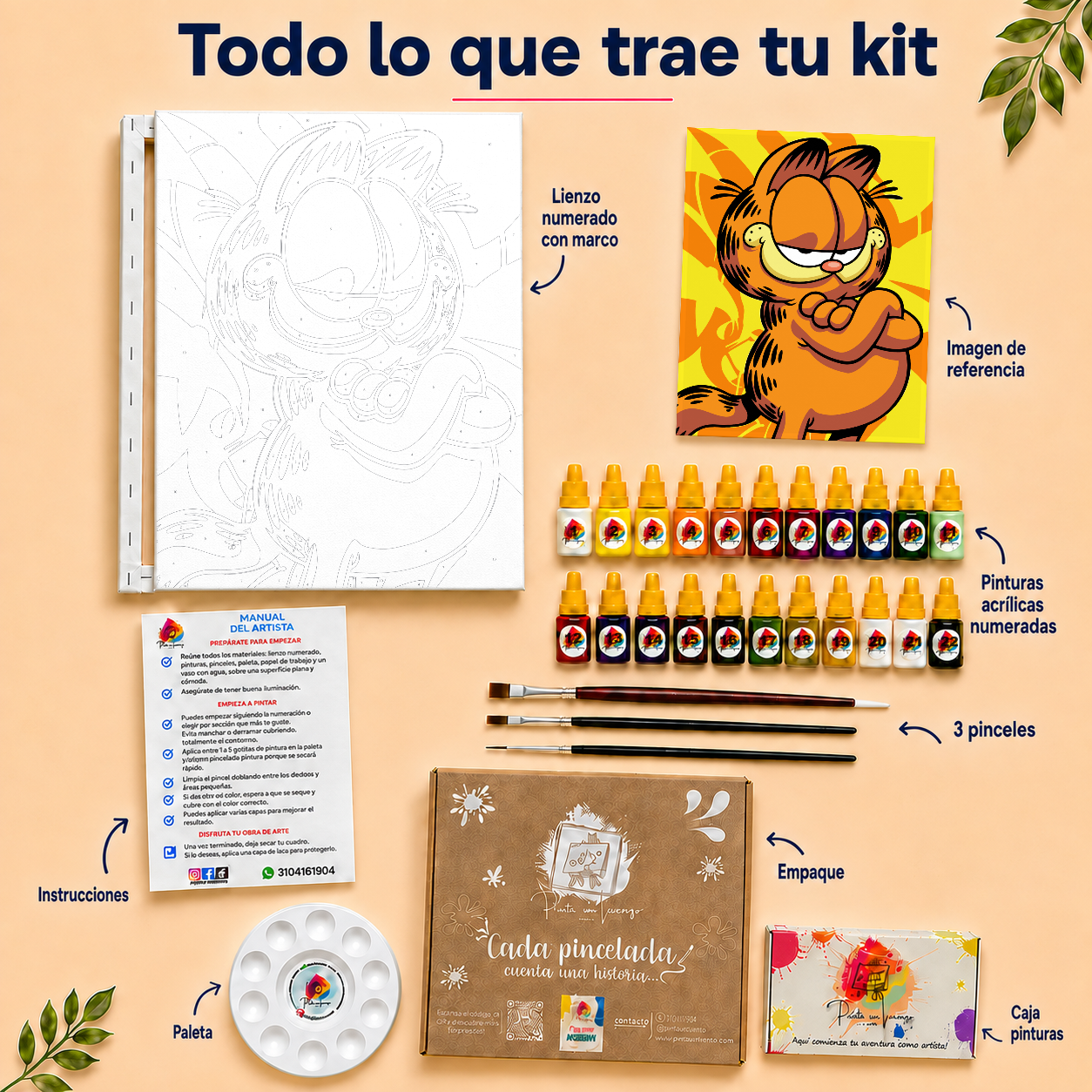 Kit de Lienzo para pintar por números - Garlfield