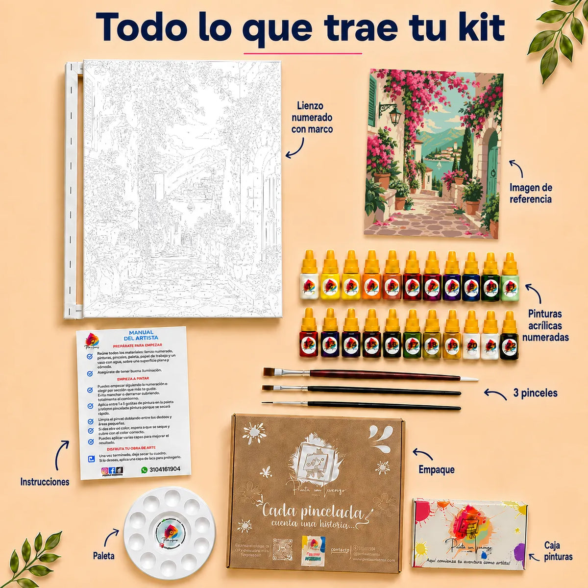 Kit para pintar por números - Jardín Mediterraneo