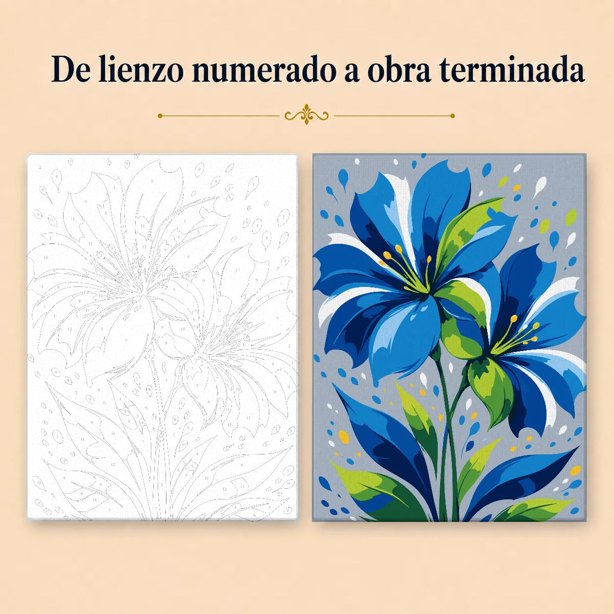Kit de Lienzo para Pintar por Números - Flores de Lirio