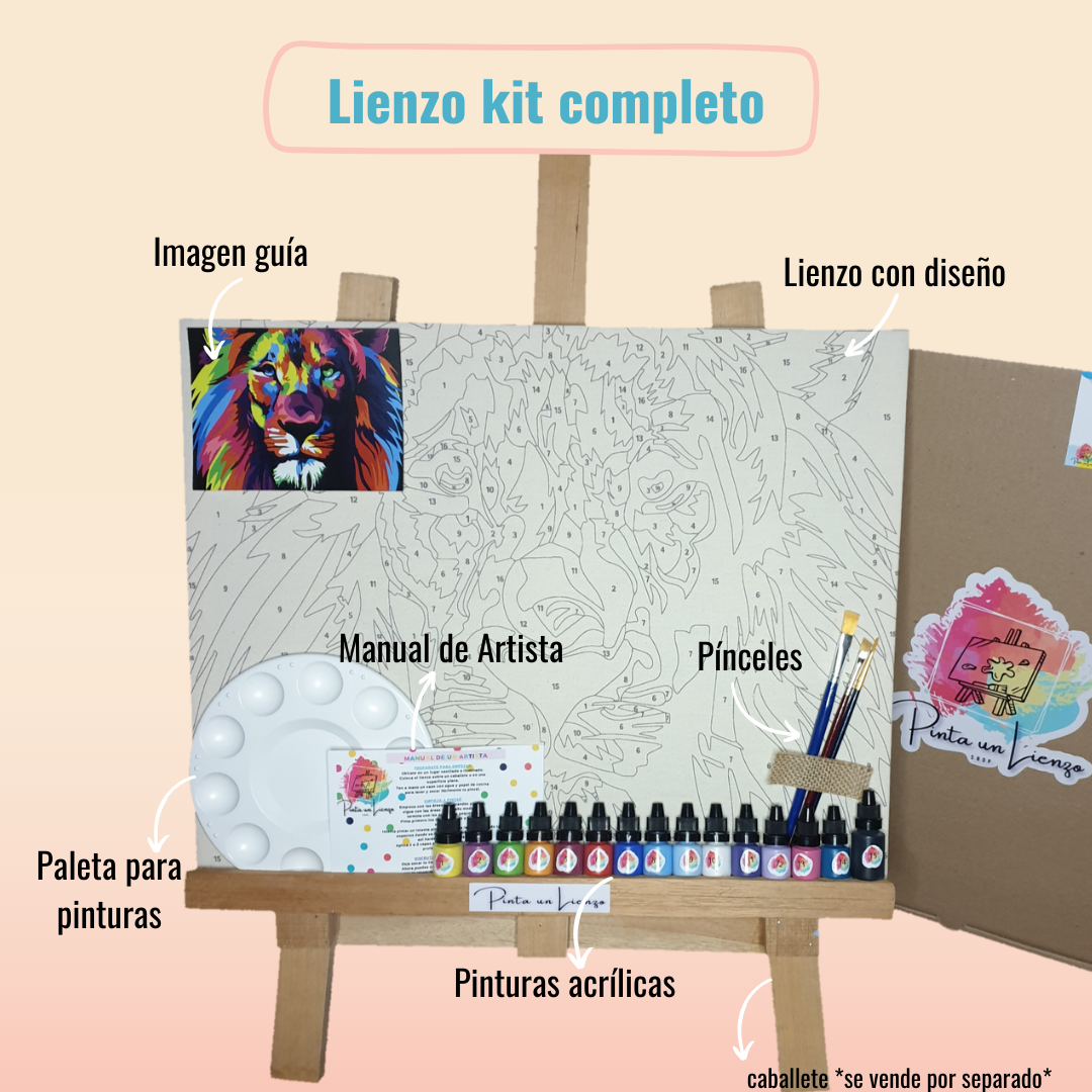 Kit pinta por números - Jirafa Colores estilo Pop Art