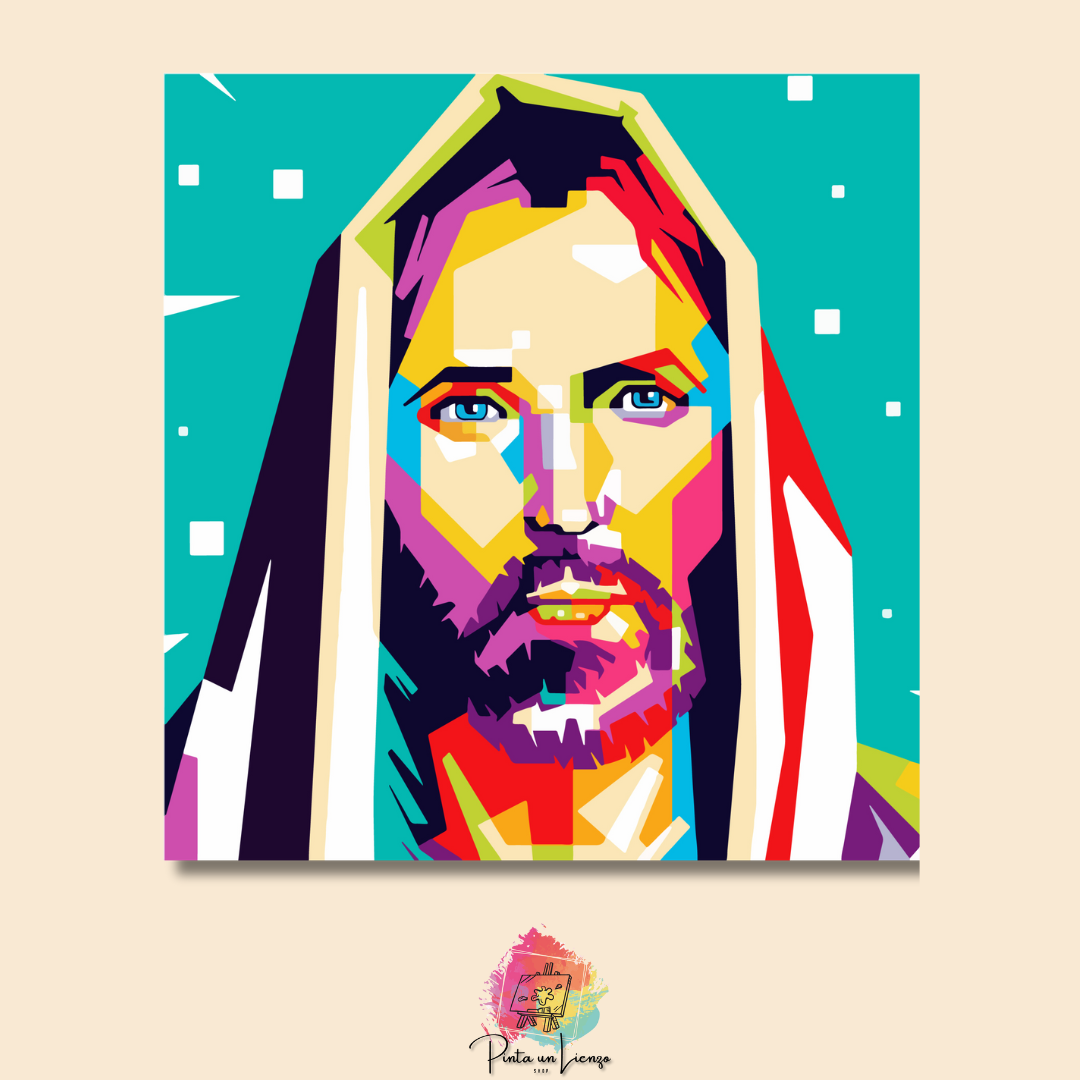 Kit pinta por números - Cuadro Rostro de Jesús pintura