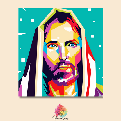 Kit pinta por números - Cuadro Rostro de Jesús pintura