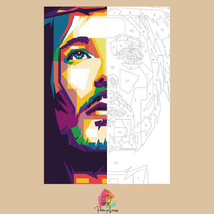 Kit para pintar por números - Rostro Jesús Pop Art