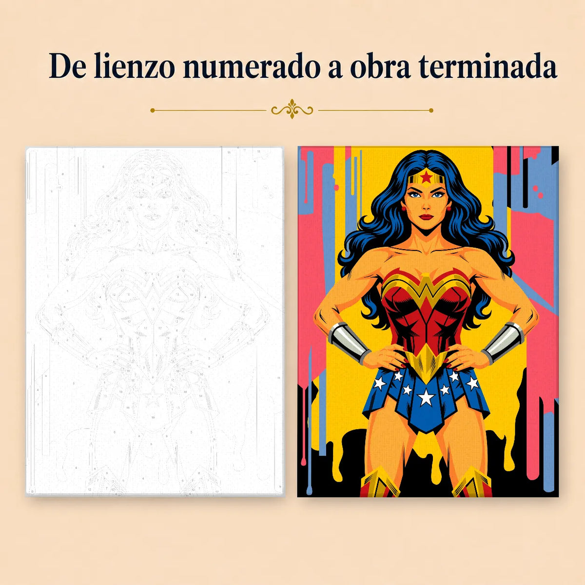Kit de Lienzo para pintar por números - La Mujer Maravilla