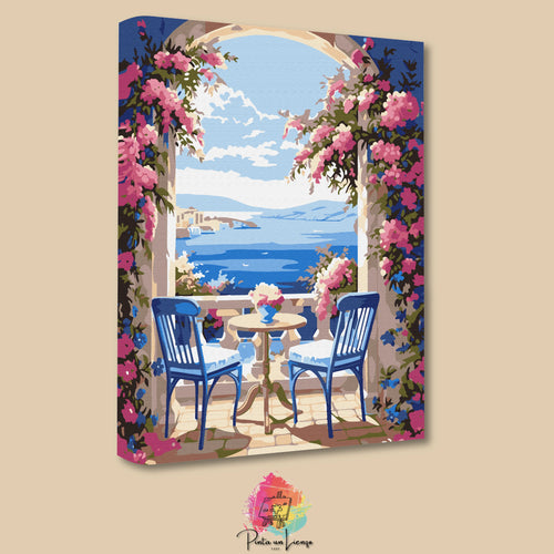 Kit de Lienzo para pintar por números - Paisaje mesa y ventana