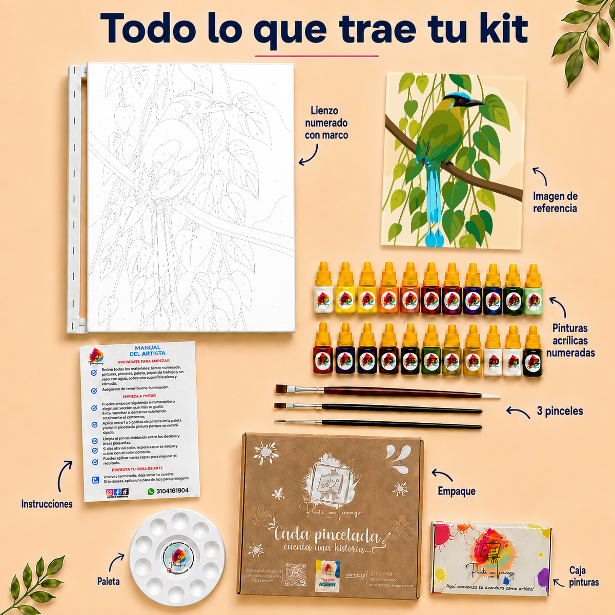 Kit para pintar por números - Pájaro Barranquero
