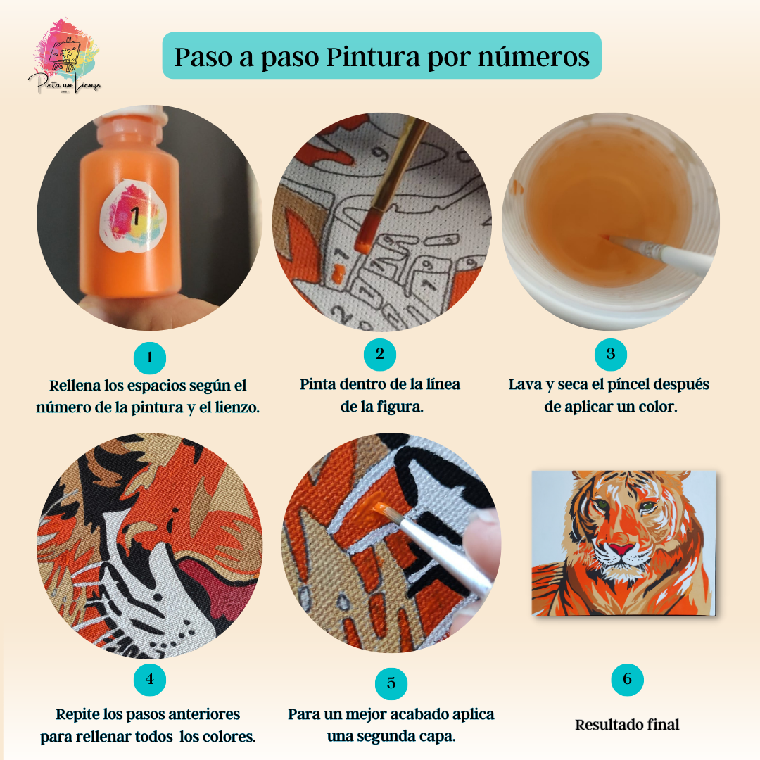 Kit Para Pintar Por Números - Familia Leona Amorosa