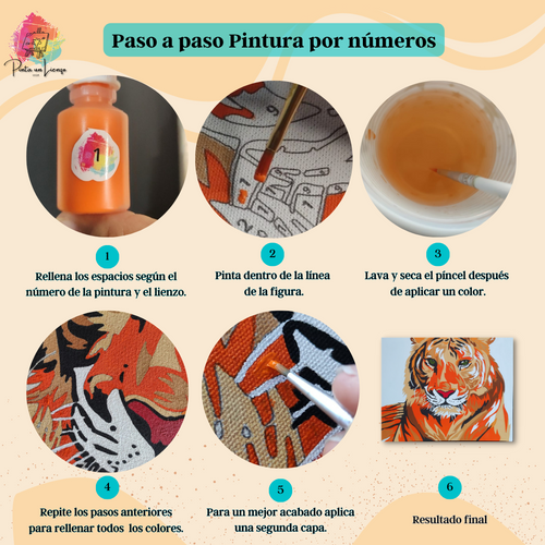 Kit para pintar por números - Paisaje Palma y Colibrí