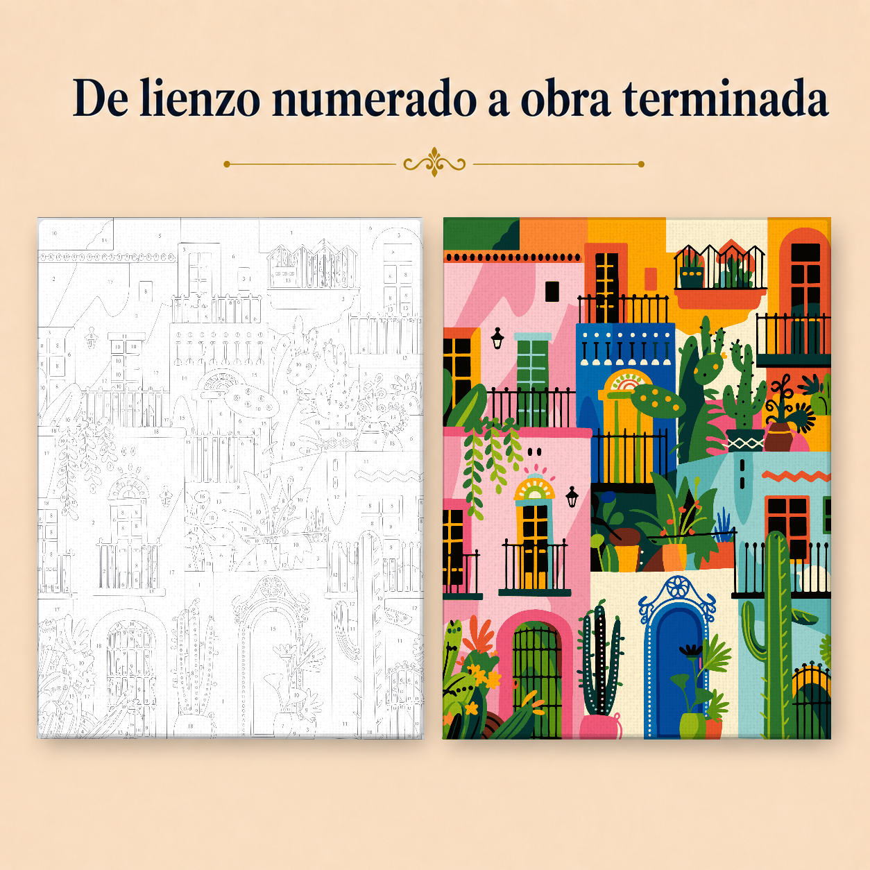 Kit para pintar por números - Fachada Puertas Mexicanas