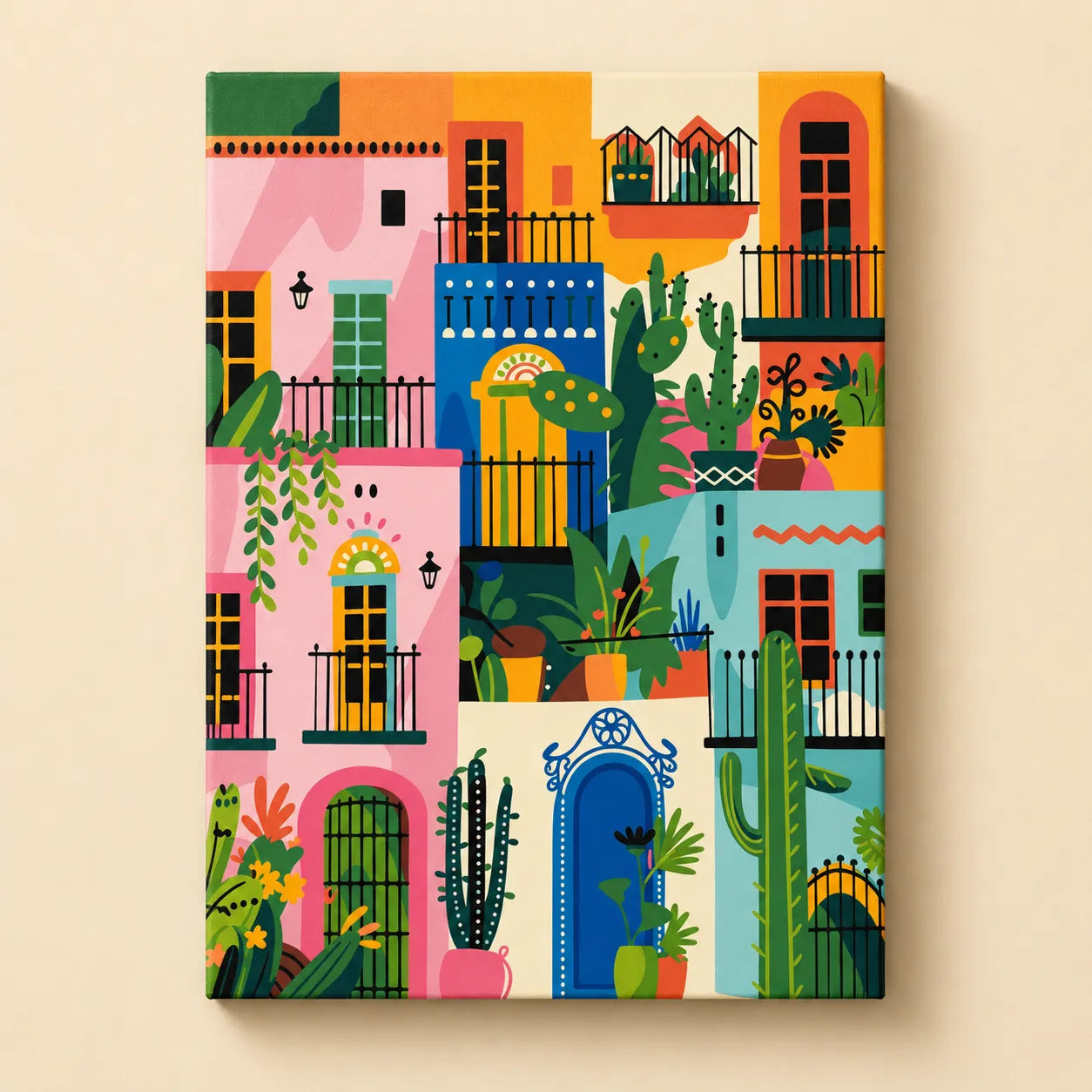 Kit para pintar por números - Fachada Puertas Mexicanas