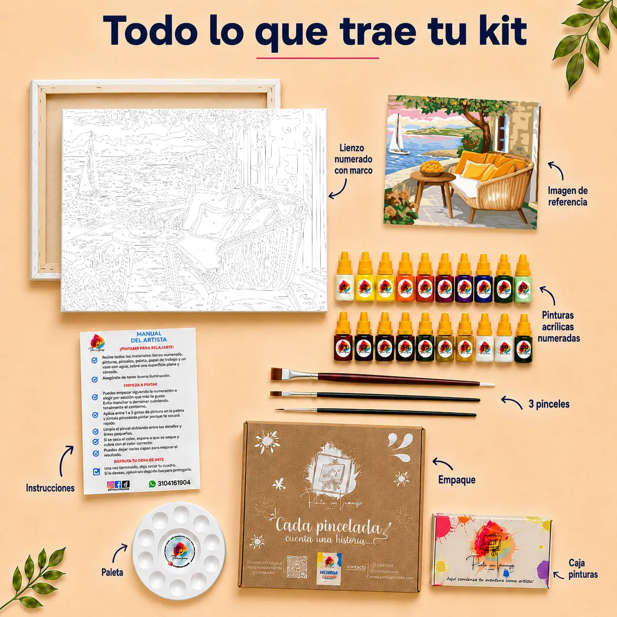 Kit para pintar por números - Paisaje Silla al Mar