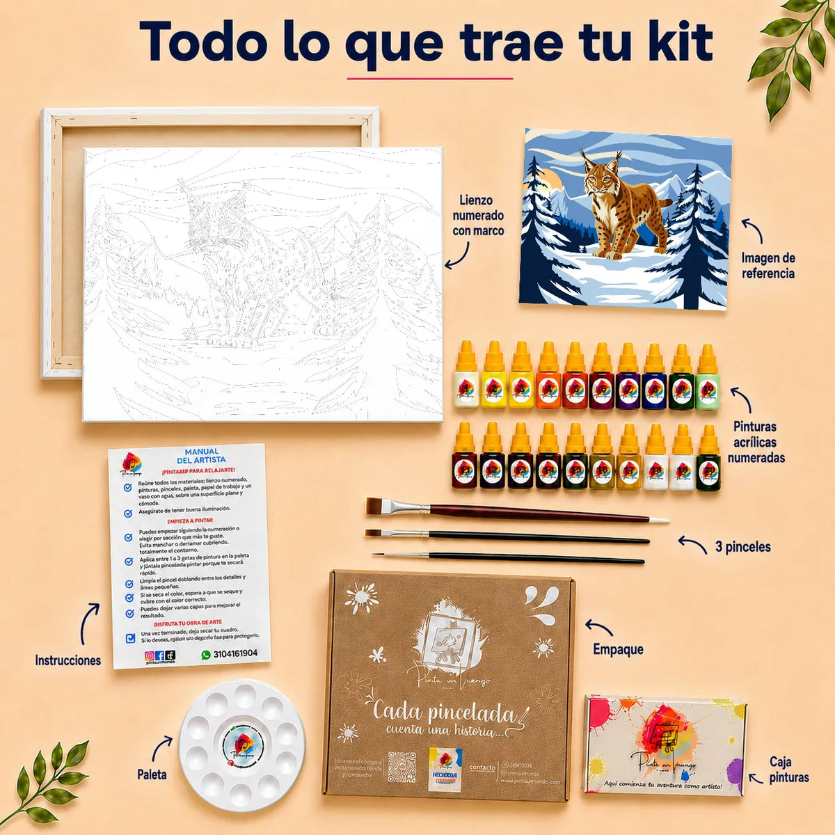 Kit de Lienzo para Pintar por Números - Lince