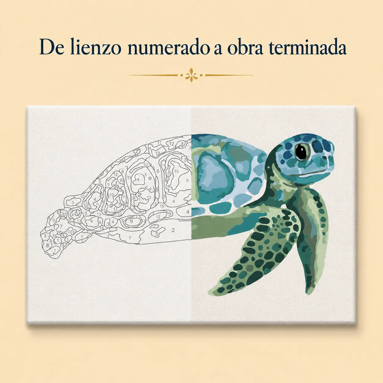 Kit de Lienzo para Pintar por Números - Tortuga Marina Carey
