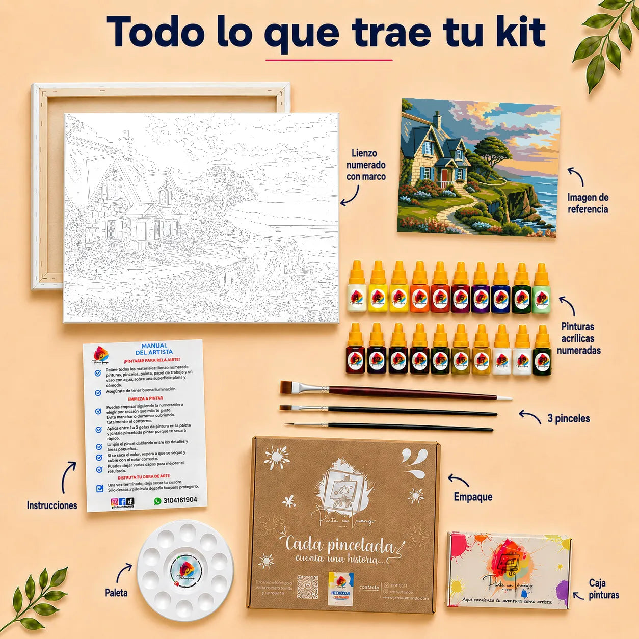 Kit de Lienzo para Pintar por Números - Casa frente al mar