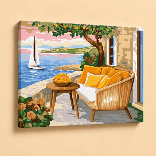 Kit para pintar por números - Paisaje Silla al Mar