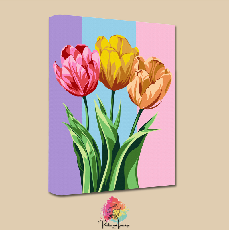 Kit de pintura por números - Tres tulipanes